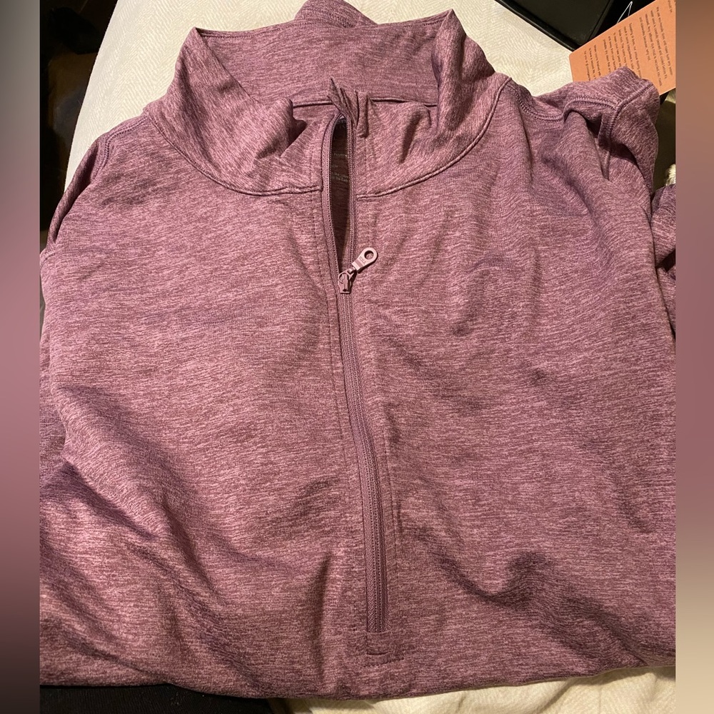 Girlfriend Collective Half zip sweatshirt brand new in color plum